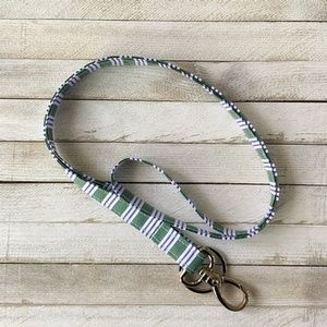 Green and Blue Stripes Lanyard